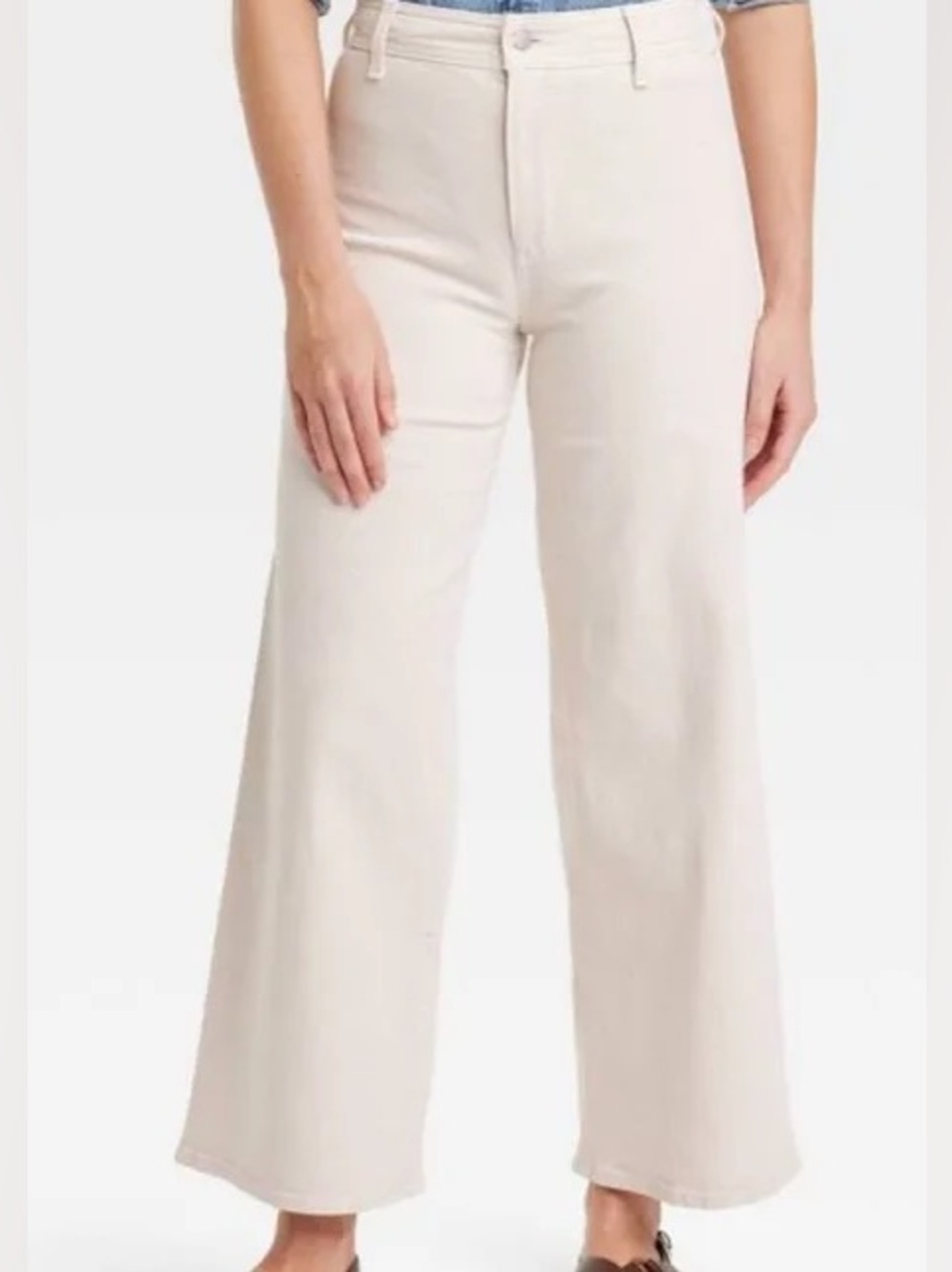 Universal Thread Wide Leg High-Rise Sailor Jeans in Cream